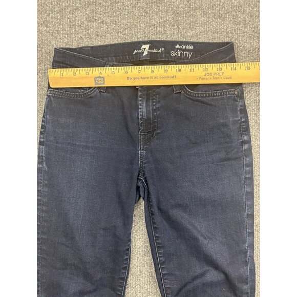 7 For All Mankind Jeans Womens 28 Dark Wash The Ankle Skinny Stretch Denim - Picture 3 of 9